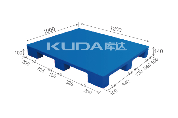 1210D平板九脚（置钢管）塑料托盘
