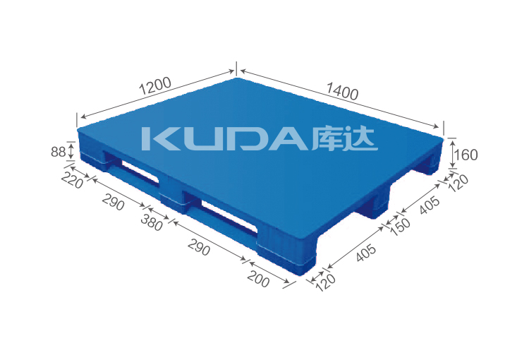 1412A平板川字（置钢管）塑料托盘