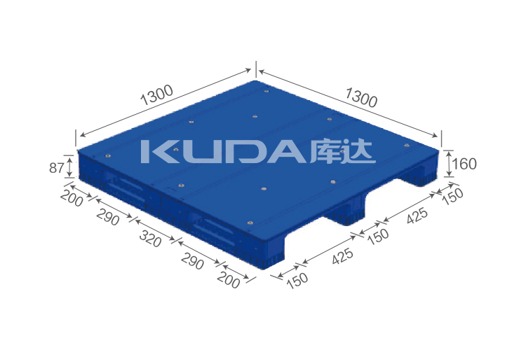 1313B平板川字（置钢管）塑料托盘