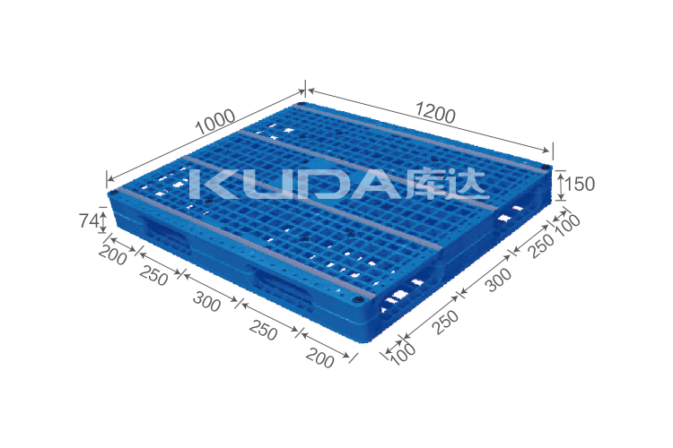 1210D网格田字（置钢管）塑料托盘