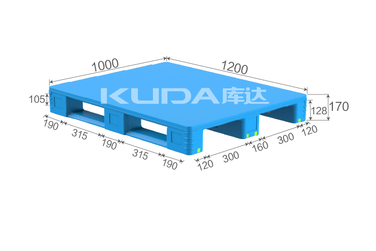 1210Q2平板川字（置钢管）塑料托盘