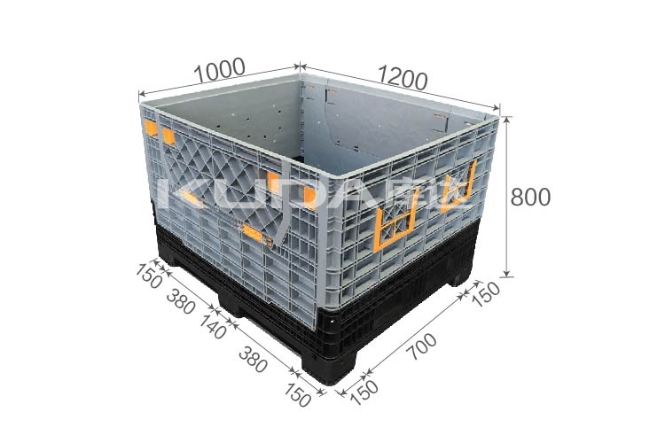 1210U折叠卡板箱 （置钢管）