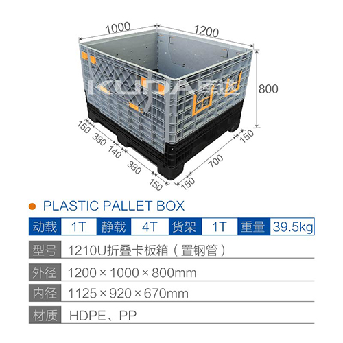 1210U折叠卡板箱 （置钢管）