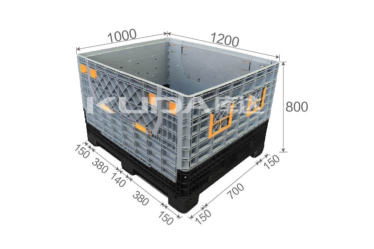 1210U折叠卡板箱 （置钢管）
