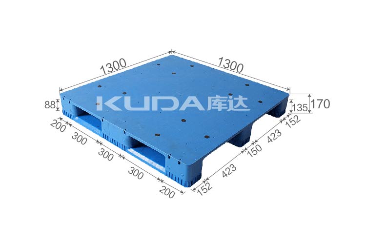 1313F平板川字（置钢管）塑料托盘