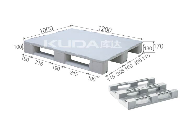 1210X平板川字（置钢管）塑料托盘