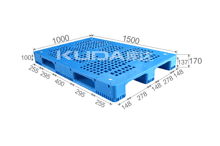 1510A网格川字（置钢管）塑料托盘