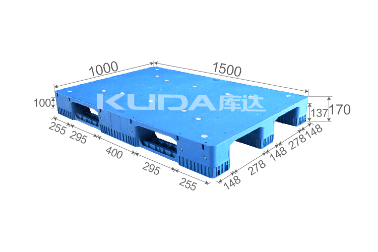 1510A平板川字（置钢管）塑料托盘