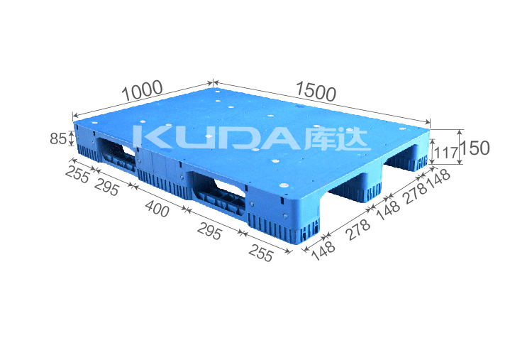 1510B平板川字（置钢管）塑料托盘