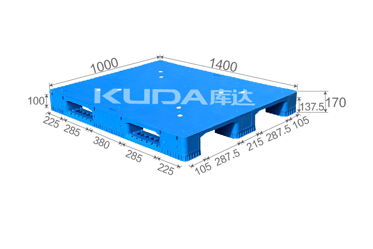 1410A平板川字（置钢管）塑料托盘