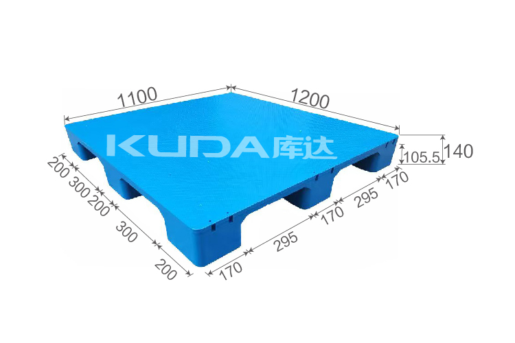 1211B平板九脚（置钢管）塑料托盘