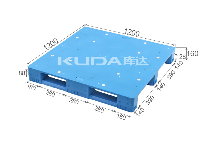 1212M平板川字（置钢管）塑料托盘