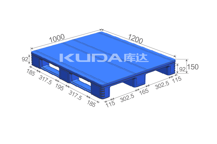 1210A4平板川字（置钢管）塑料托盘